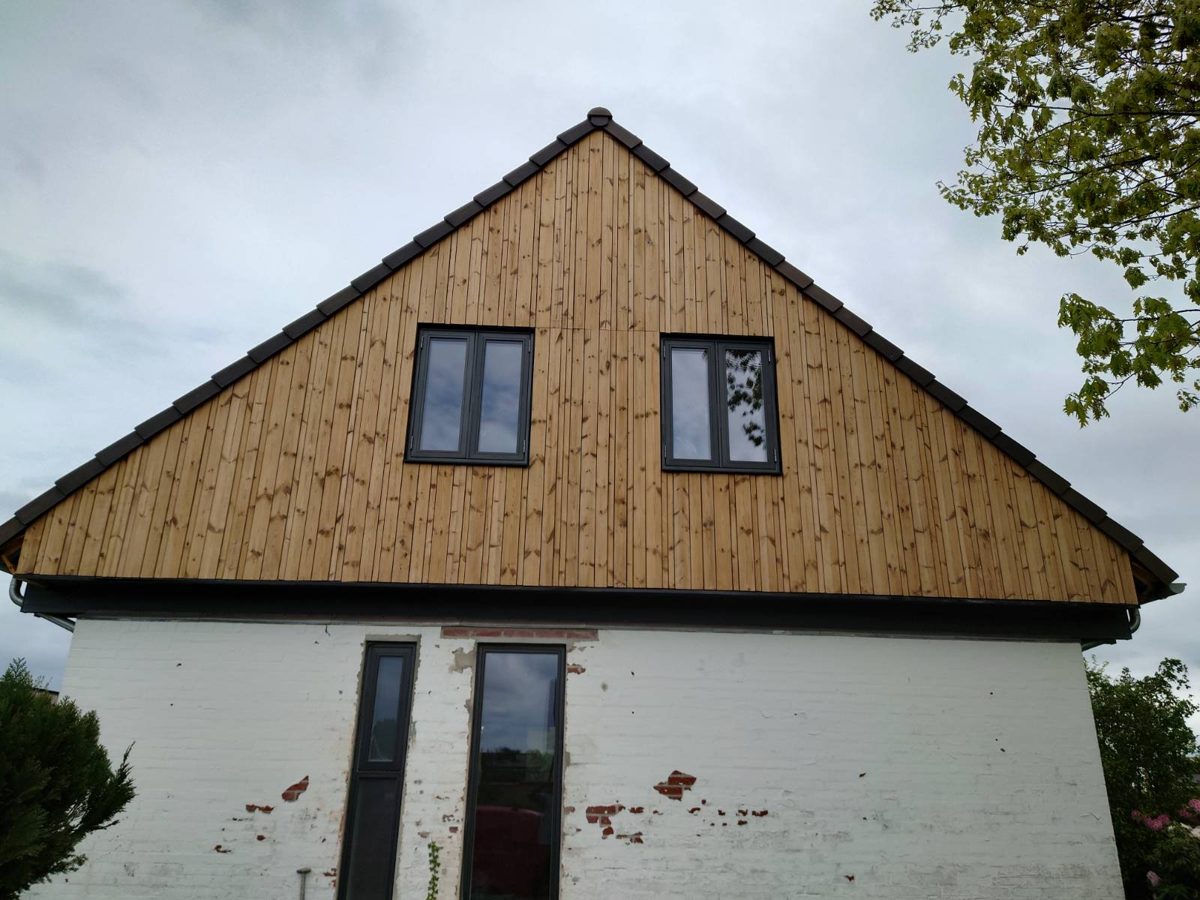 Fra et tag- og facadeprojekt hos Larsson Tømrer og Anlæg